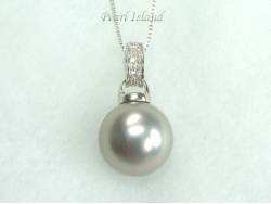 Silver Grey Shell Pearl Pendant 14mm