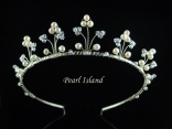 Elegance Floral Freshwater Pearl Wedding Tiara