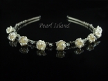 Petite Ivory Freshwater Pearl in Bell Flower Wedding Tiara