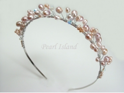 Lilac / Lavender Freshwater Pearl Tiara Style 2