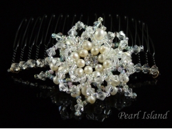 Countessa Freshwater Pearl Flower Wedding Hair Comb