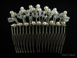 Elegance Flower Freshwater Pearl Wedding Hair Comb 