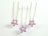 Petite Ivory Freshwater Pearl in Lavender Flower Hair Pin x 3