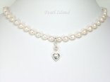 Little Princess Peach Oval Pearl Necklace 6-7mm