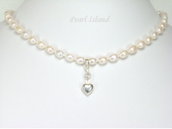 Little Princess White Oval Pearl Necklace 5x7mm