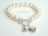 Personalised White Circlet Pearl Bracelet with T-bar Clasp