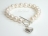 Personalised White Circlet Pearl Bracelet with T-bar Clasp