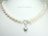 Personalised White Circlet Pearl Necklace with T-bar Clasp