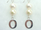 Personalised White Circlet Pearl Earrings