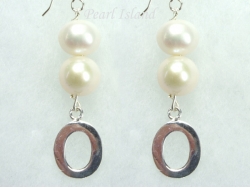 Personalised White Circlet Pearl Earrings