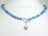 Personalised Royal Blue Baroque Pearl Necklace with T-bar Clasp