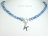 Personalised Royal Blue Baroque Pearl Necklace with T-bar Clasp