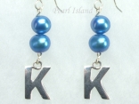 Personalised Royal Blue Baroque Pearl Earrings