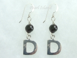 Personalised Black Baroque Pearl Earrings with One Pearl