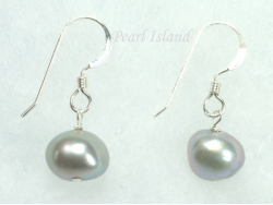 Silver Grey Baroque Pearl Earrings