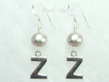 Personalised Silver Grey Baroque Pearl Earrings with One Pearl