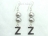 Personalised Silver Grey Baroque Pearl Earrings