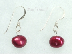Red Baroque Pearl Earrings