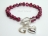 Personalised Red Baroque Pearl Bracelet with T-bar Clasp