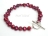 Personalised Red Baroque Pearl Bracelet with T-bar Clasp