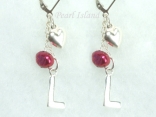 Personalised Red Baroque Pearl Earrings with Lever Back Style 1