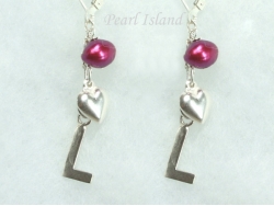 Personalised Red Baroque Pearl Earrings with Lever Back Style 2