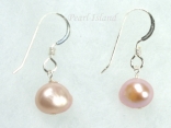 Lavender or Lilac Baroque Pearl Earrings