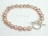 Personalised Lavender Baroque Pearl Bracelet with T-bar Clasp