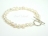 Personalised White Baroque Pearl Bracelet with T-bar Clasp