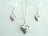 Sterling Silver Puffed Heart Pendant & Earring Set