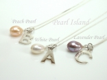 Sterling Silver Initial Freshwater Pearl Pendant Necklace