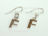 Sterling Silver Initial F Earrings