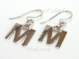 Sterling Silver Initial M Earrings