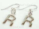 Sterling Silver Initial R Earrings