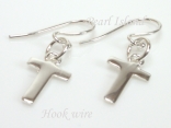 Sterling Silver Initial T Earrings