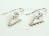 Sterling Silver Initial V Earrings