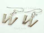 Sterling Silver Initial W Earrings