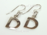 Sterling Silver Initial D Earrings