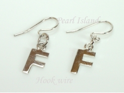 Sterling Silver Initial F Earrings