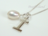 Sterling Silver Initial I Pendant Necklace