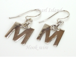 Sterling Silver Initial M Earrings