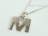 Sterling Silver Initial M Pendant Necklace