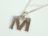 Sterling Silver Initial M Pendant Necklace