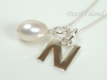 Sterling Silver Initial N Pendant Necklace