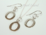 Sterling Silver Initial O Earring and Pendant Set