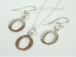 Sterling Silver Initial O Earring and Pendant Set