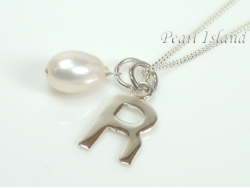 Sterling Silver Initial R Pendant Necklace