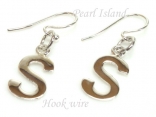 Sterling Silver Initial S Earrings