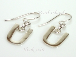 Sterling Silver Initial U Earrings