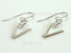 Sterling Silver Initial V Earrings